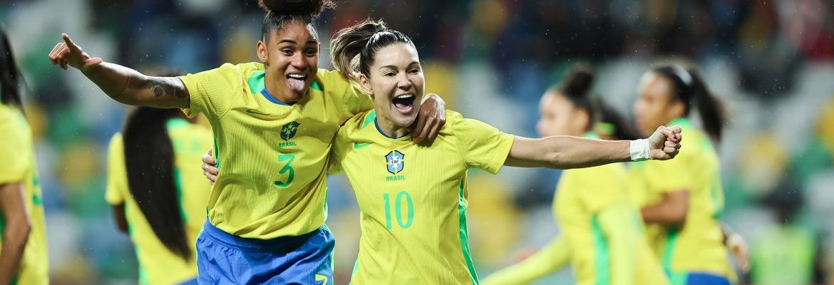 Seleção feminina fecha 2025 com goleada de 5 a 0 sobre Portugal